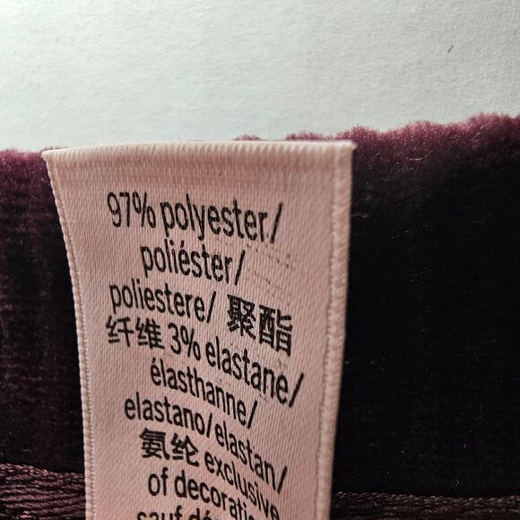 Victorias Secret Velour Lounge Set Purple Ribbed Crewneck Jogger TOP M/PANTS S - Picture 11 of 16